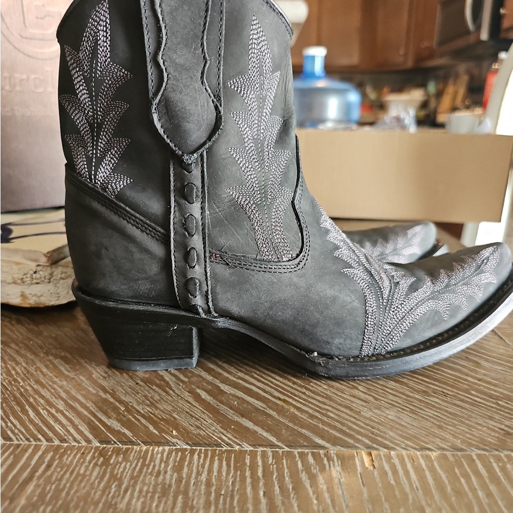 Circle G Charcoal Western Ankle Boots - Picture 6 of 7